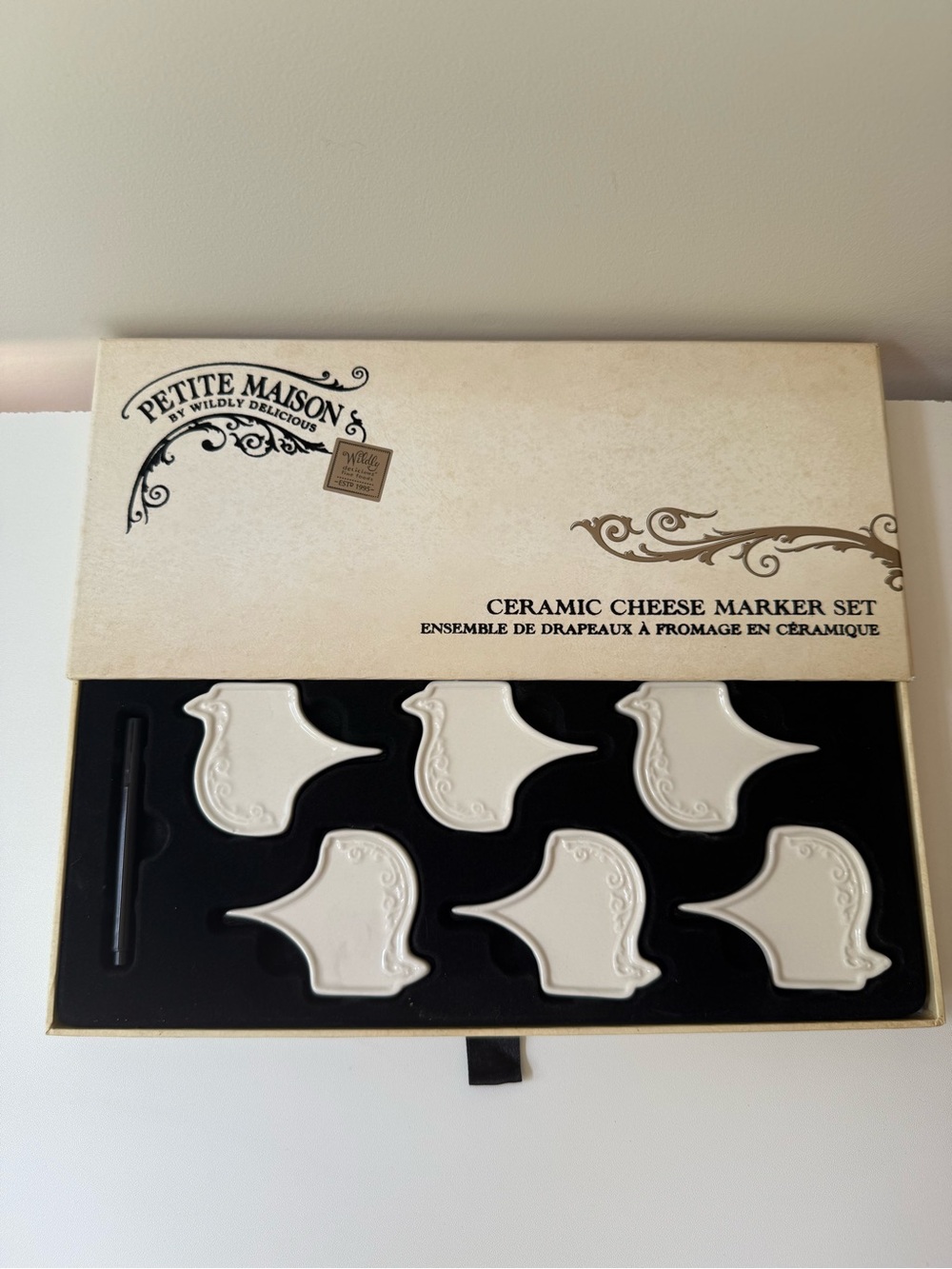 Delicious Ceramic Cheese Marker Set - Cream